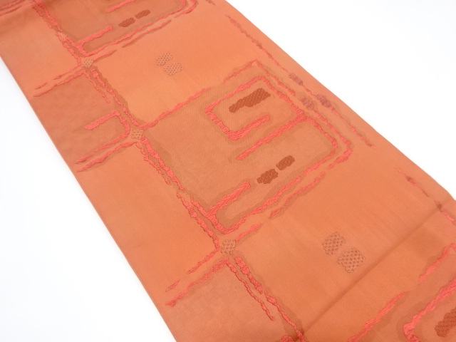 抽象模様織出し袋帯